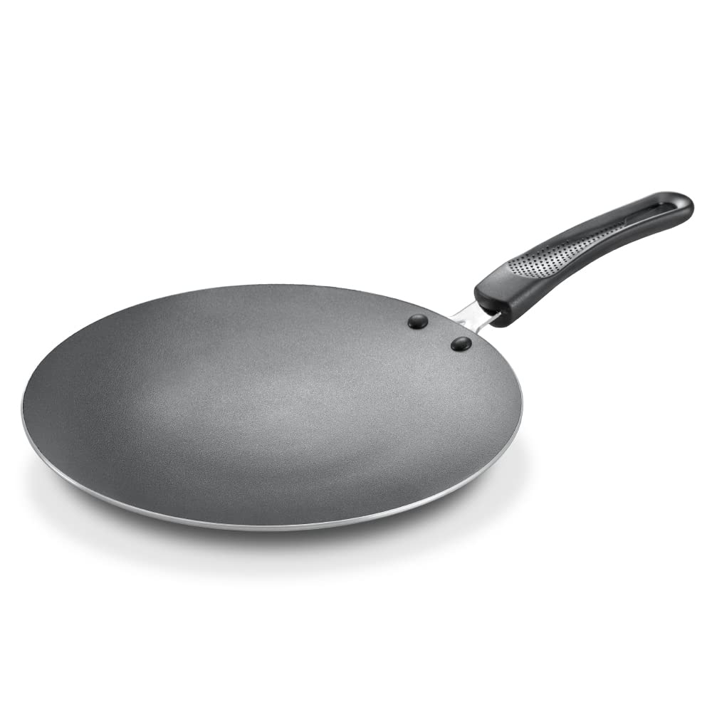 Prestige Aluminium Omega Select Plus Non-Stick Concave Tawa, 25 cm,Black