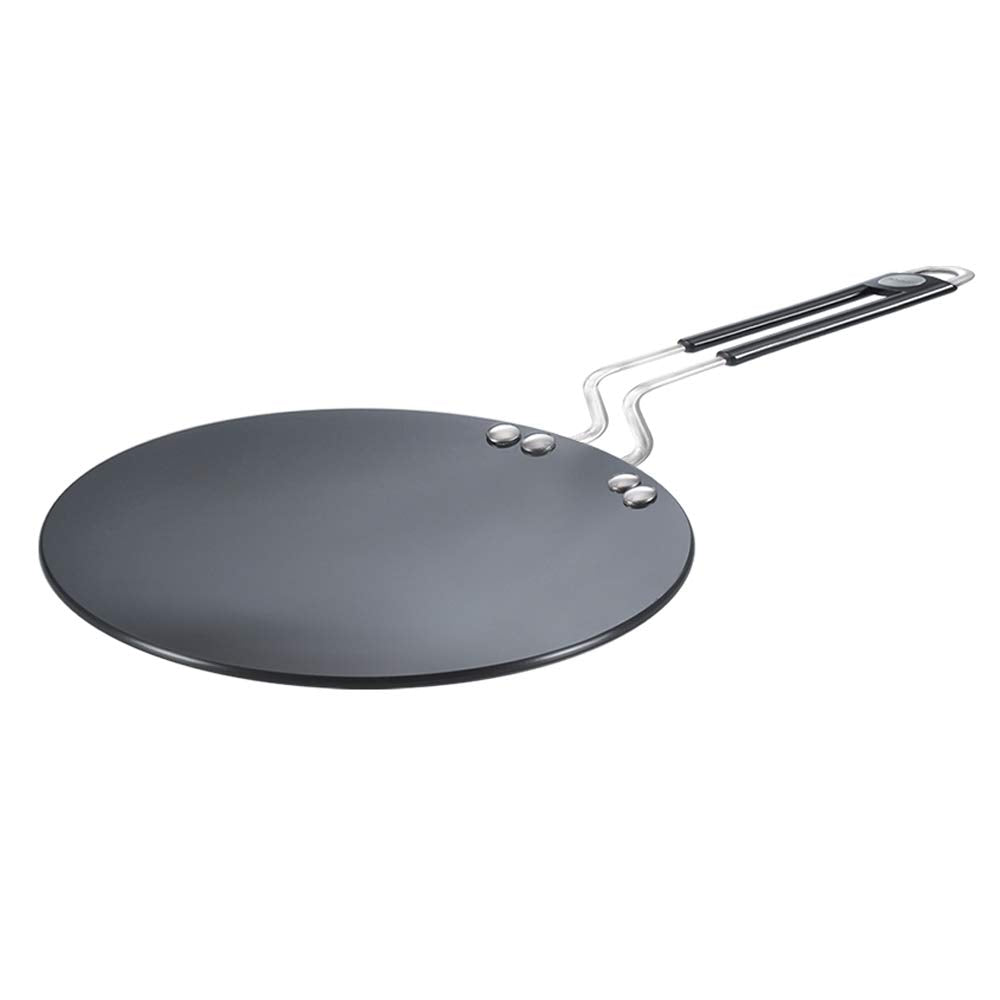 Prestige Hard Anodised Cookware Paratha Tawa | Black | 26.5 cm | Wide Induction Base | Perma Cool Handles