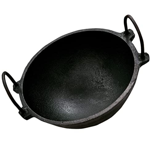 Seematis kitchen Primium Quliaty cast Iron kadhai 7 inch | Iron kadai Small Size | Black