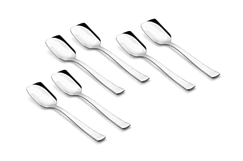 Siddhivinayak handicraft Stainless Steel Ice-Cream Spoon, Set of 6, Stainless Steel, 13.3 cm