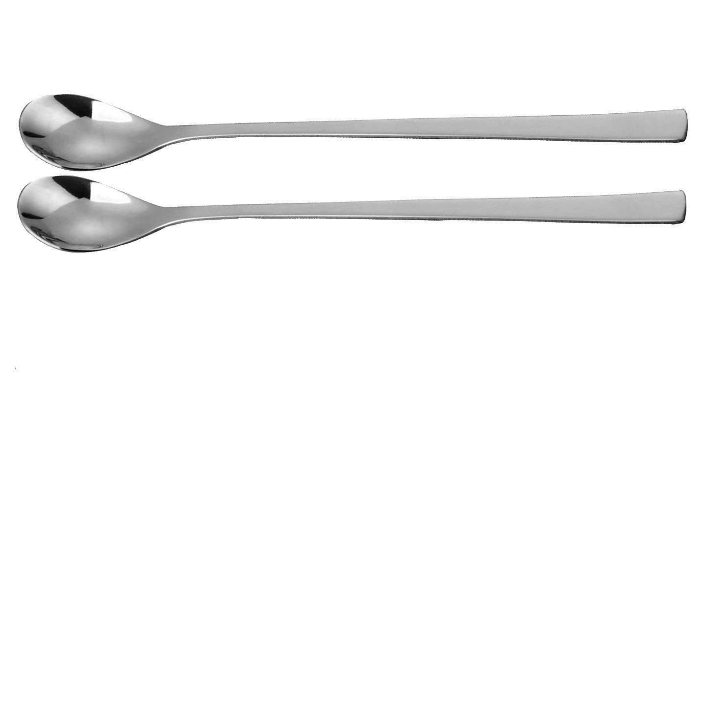 Siddhivinayak handicraft Stainless Steel Mixing Stirring , Soda , Long Tea Coffee Ice Cream , Milkshake , Bournvita/Horlicks Spoon, Cocktail Bar 8" Handle : Set of 2