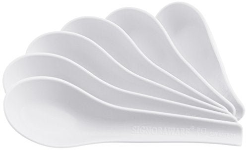 Signoraware Soup Spoon Set, Set of 6, White, Plastic