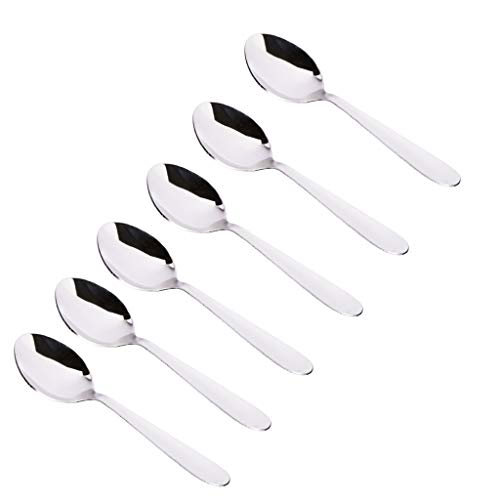 Sjeware Stainless Steel Tea Spoon for Home/Kitchen, Set of 6 Pcs (Standard, Multicolor)
