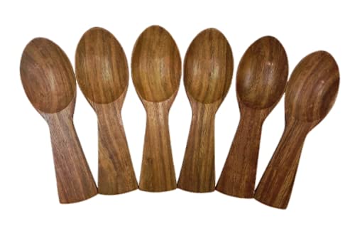 Small Sisam Wooden Masala Spoon - Set of 6 for .4 inch