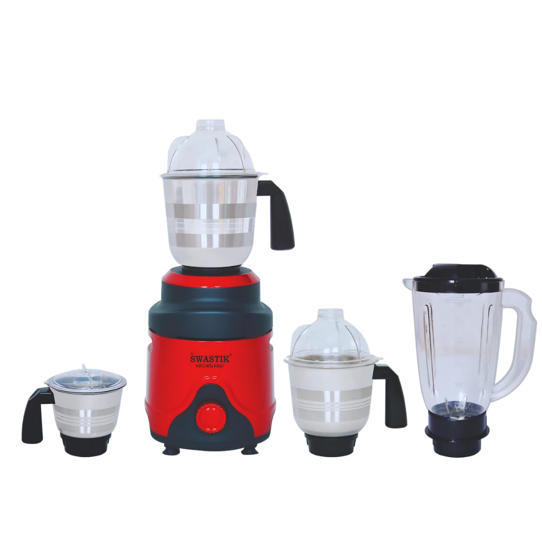 Sri Swastik Kitchen King 1200W Mixer Grinder with 4 Jars | Silent Operation |Heavy-Duty 1200W Copper Motor | Overload Protection