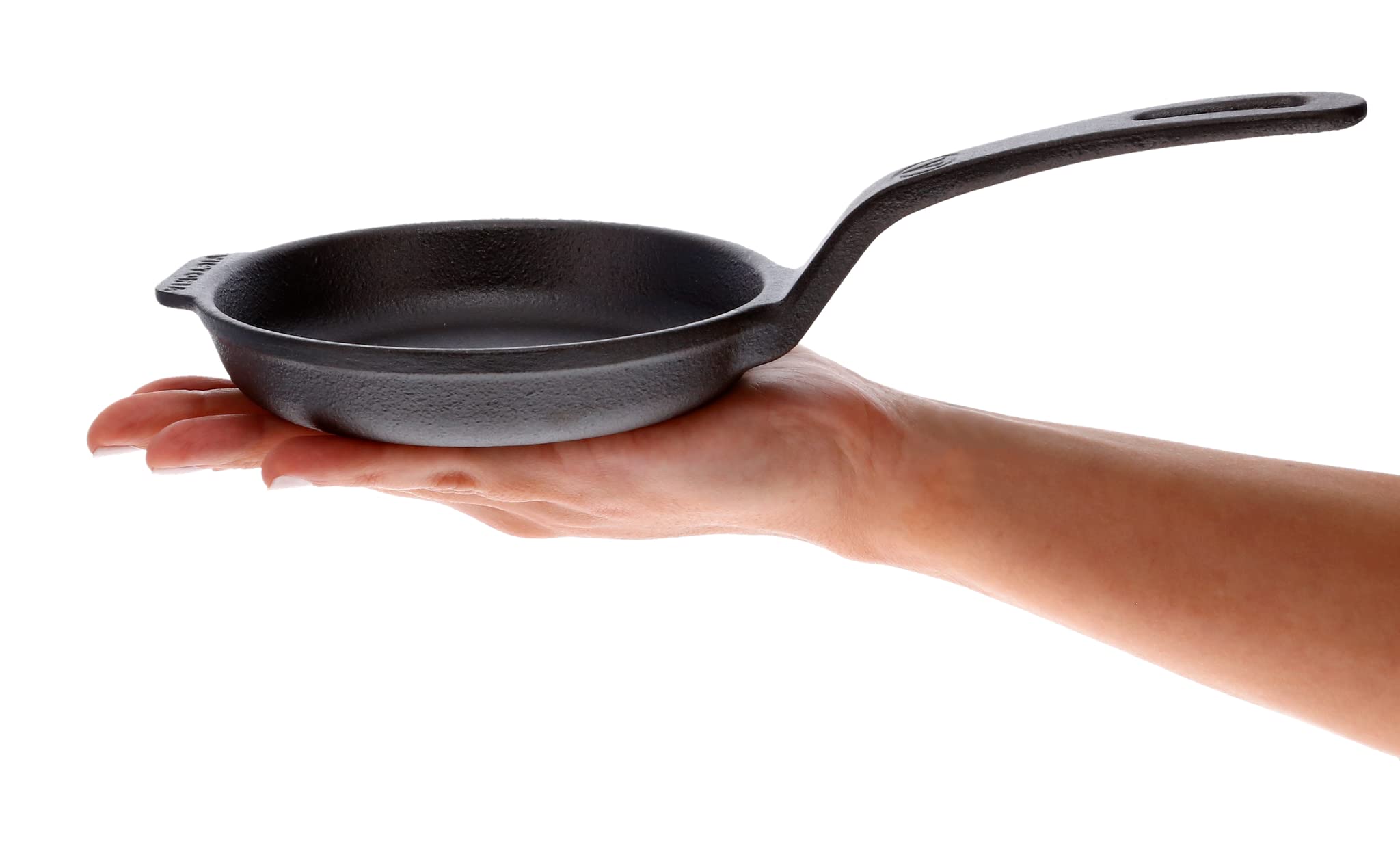 Victoria Mini Skillet Cast Iron Small Frying Pan Seasoned with 100% Kosher Certified Non-GMO Flaxseed Oil, 4.7", Black