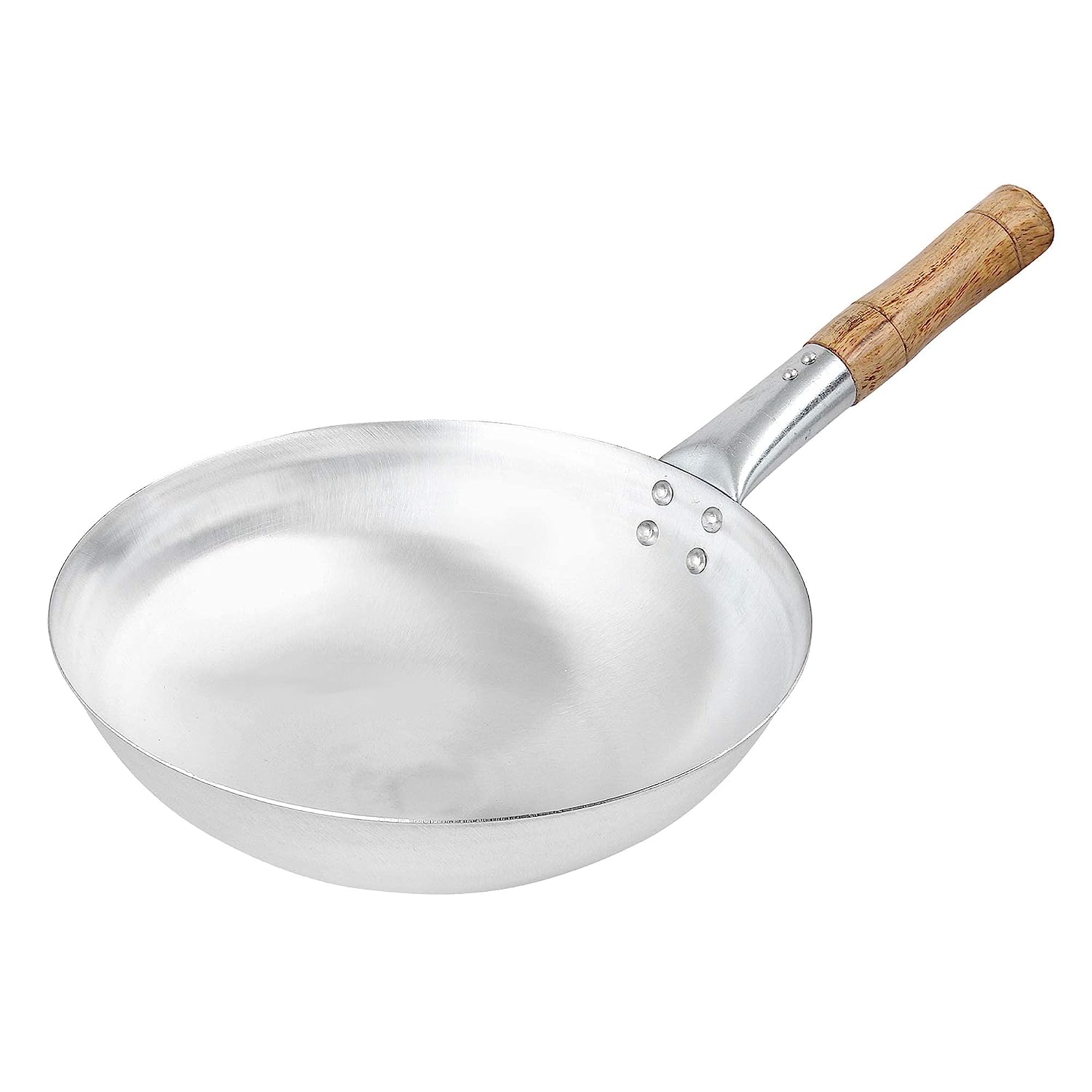 WokHouse Iron Kadhai 11 inches Iron Wok | Chinese Kadhai with Wooden Handle