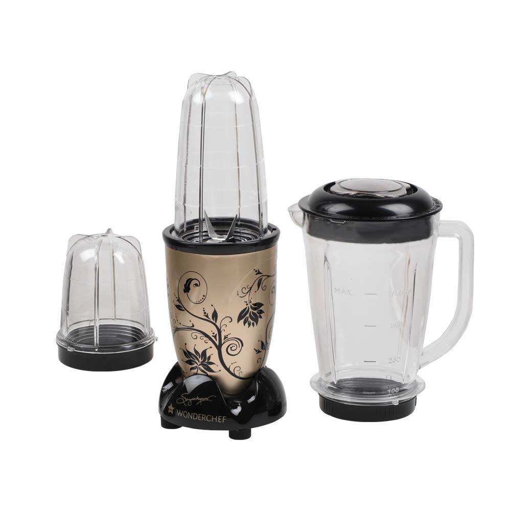 Wonderchef Nutri-Blend 63152294 400-Watt Mixer with 3 Jars (Champagne/Black)