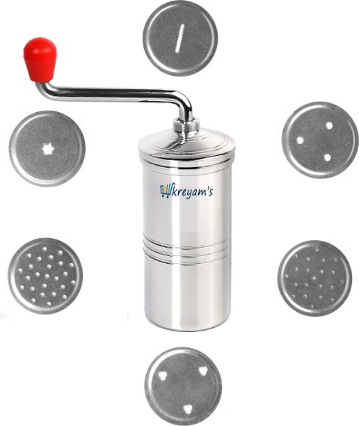 kreyam's Chakli Press Maker Machine | Brass Sev | Size 9 for Kitchen Tools | Sancha | Murukku | Bhujia | Idiyappam | noolputtu |Sevanazhi | janthikalu | bhujia Stainless Steel | Making Different Types | Free 6 Different Jalis.