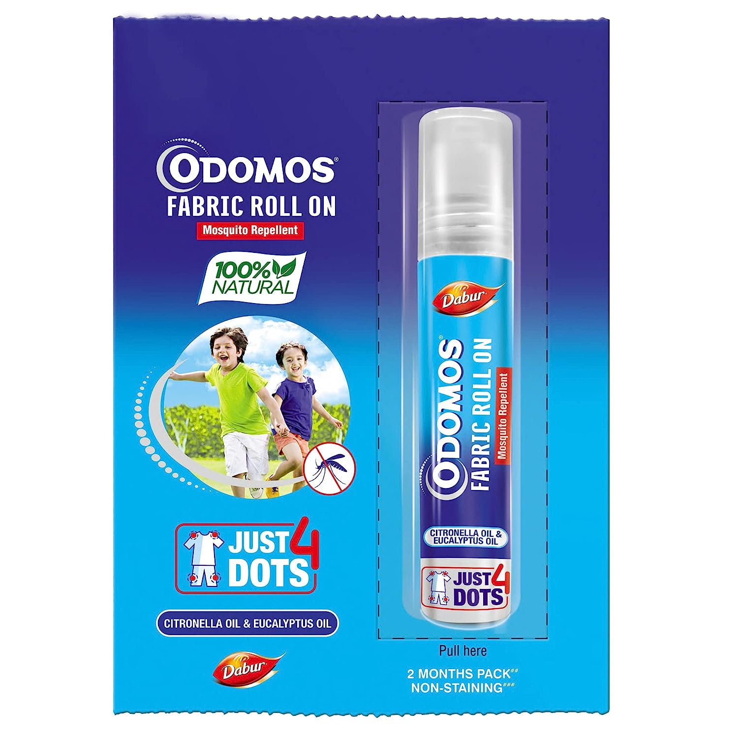 10x Odomos Mosquito Repellant Fabric Roll On - 8ml | Upto 8 Hrs Protection - Pack of 10
