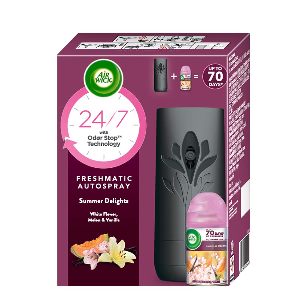 Airwick Freshmatic Automatic Air Freshener Kit [Automatic Spray + Summer Delights Refill - 250 ml]