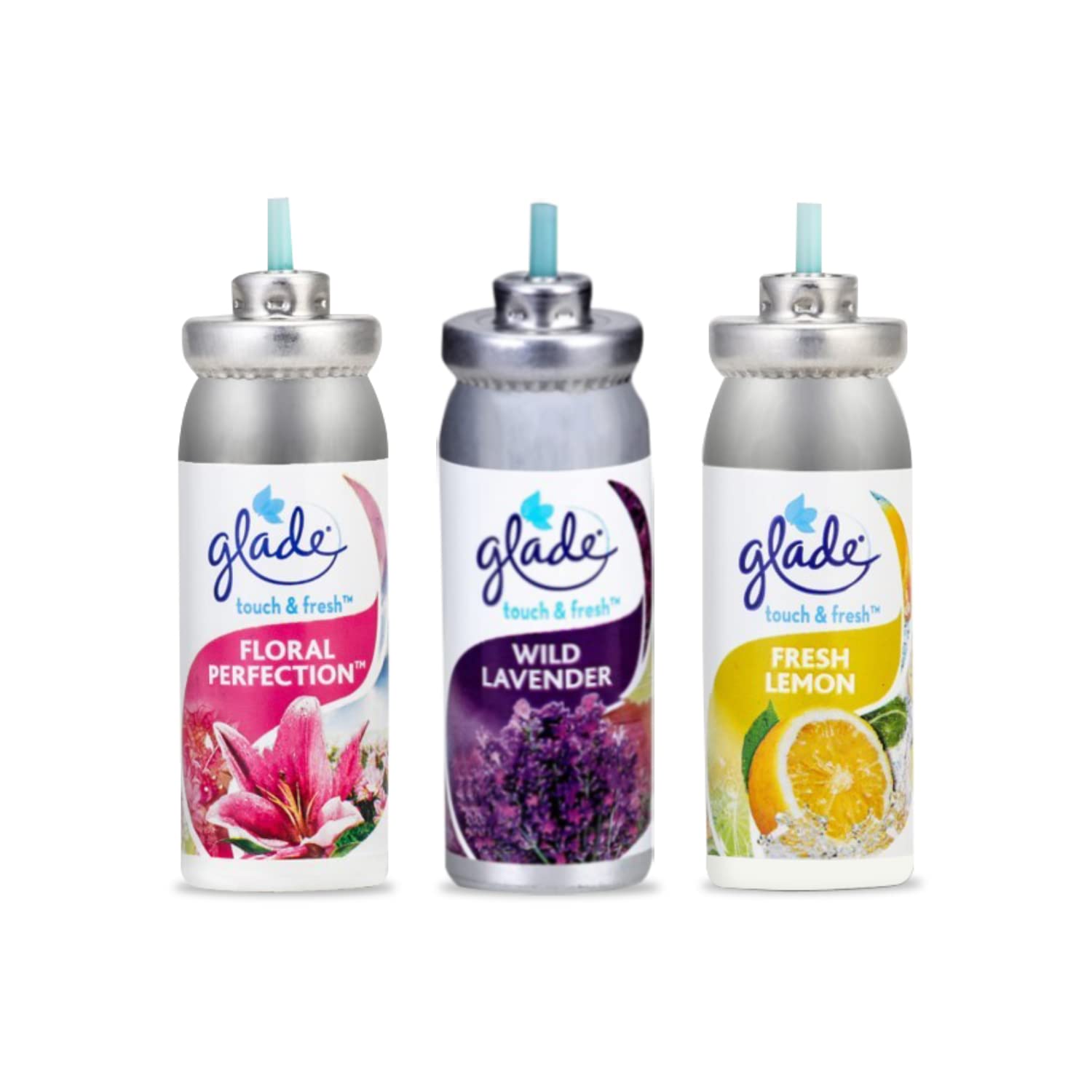 Glade Touch & Fresh Aerosol Air Freshener for Bathroom, Lemon Fresh | Fragrance Dispenser & 12ml Refill