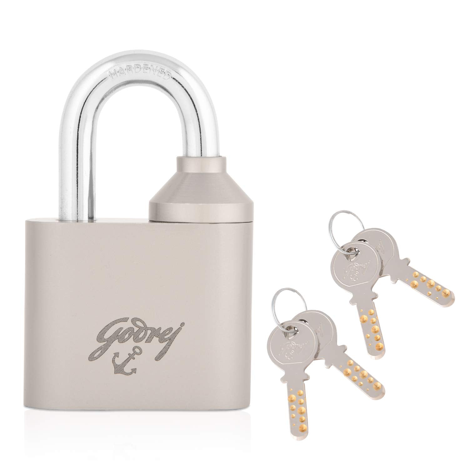 Godrej Locks I Dual Access 60 mm I 4 Keys I Padlock for Main Door I Gate Lock I Main Door aldrops, Grill & shutters, Cycle Cables, lockers, cabinets I Corrosion Resistant Shackle I Silver Finish