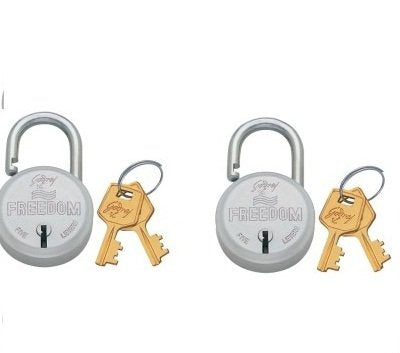 Godrej Locks Navtal 5 Levers Carton Padlock with 2 Keys (Silver, Set of 2)