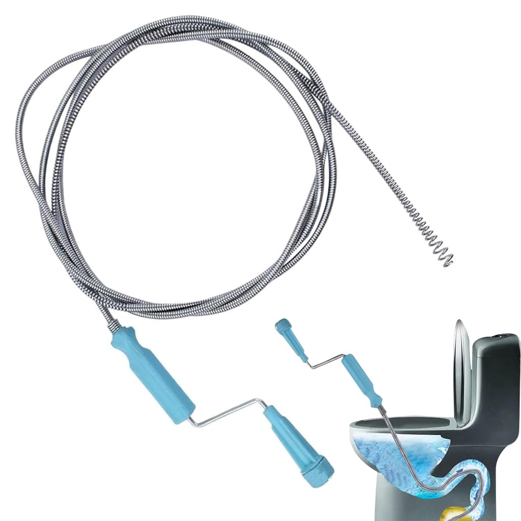 HASTHIPÂ® 9.8ft Stainless Steel Drain Cleaner Tool, Spiral Spring Pipe Design, Sink & Tub Drain Dredge Tool, Sewer Cleaning Tool for Bathroom, Kitchen & Toilet