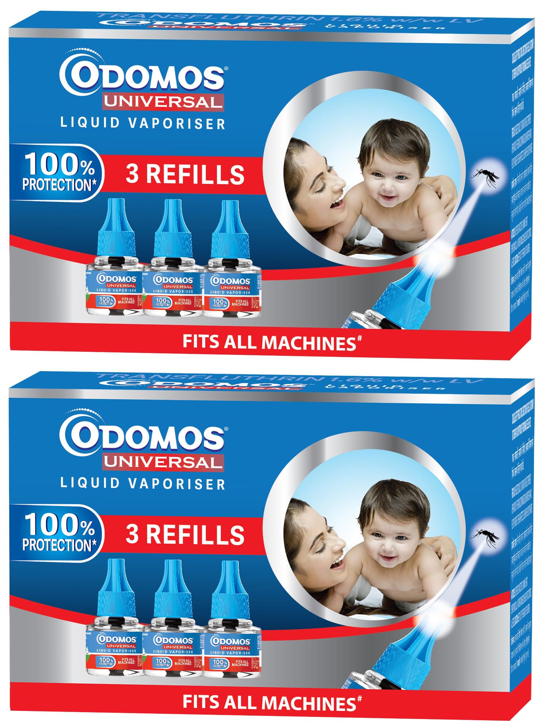 Odomos Protect Mosquito Repellent Liquid Vaporiser Refill (Pack of 6) | Fits all standard machines | Kills Dengue mosquitoes