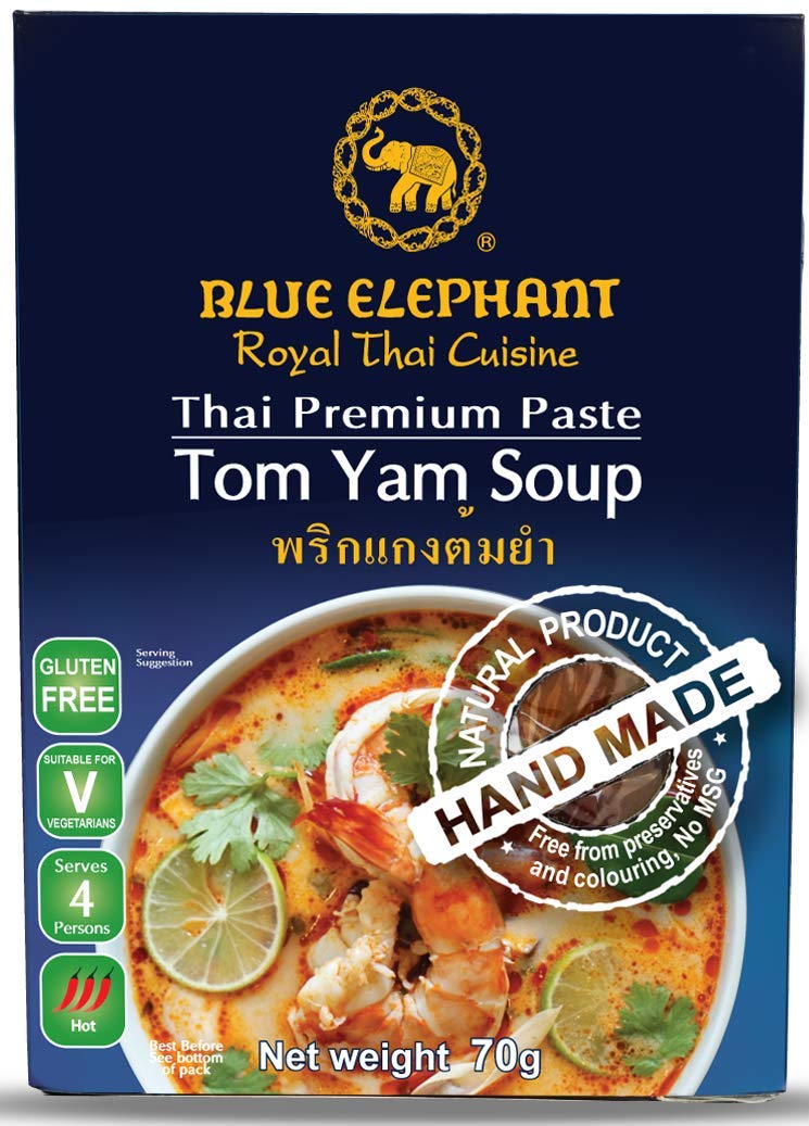 4x Blue Elephant Tom Yam Soup Paste, 70 g each - Pack of 4
