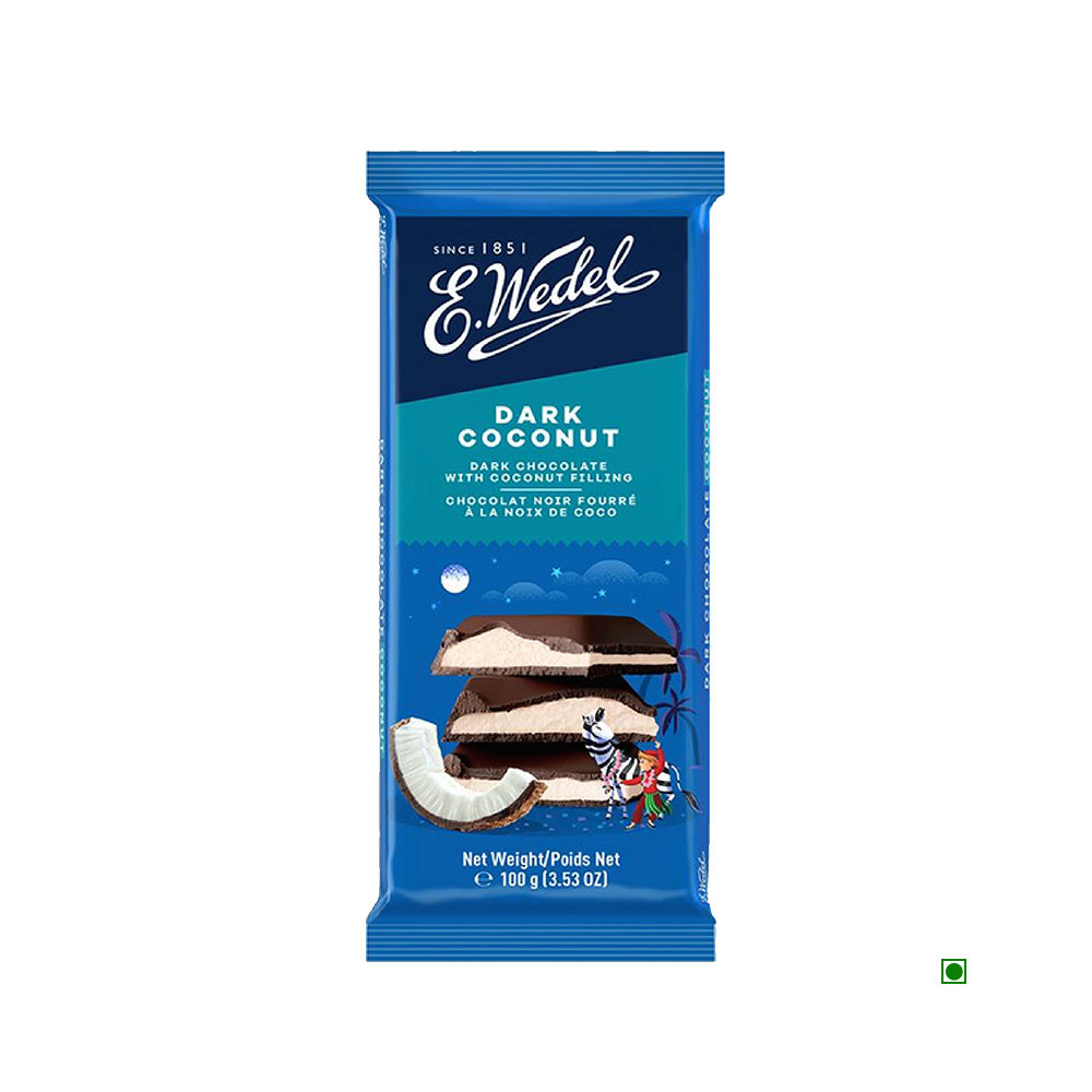 5x Wedel Dark Chocolate With Coconut Filling Bar 100g each - Pack of 5