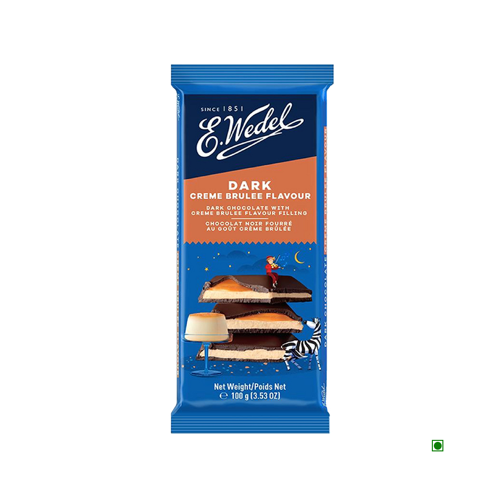 5x Wedel Dark Chocolate With Creme Brulee Filling Bar 100g each - Pack of 5