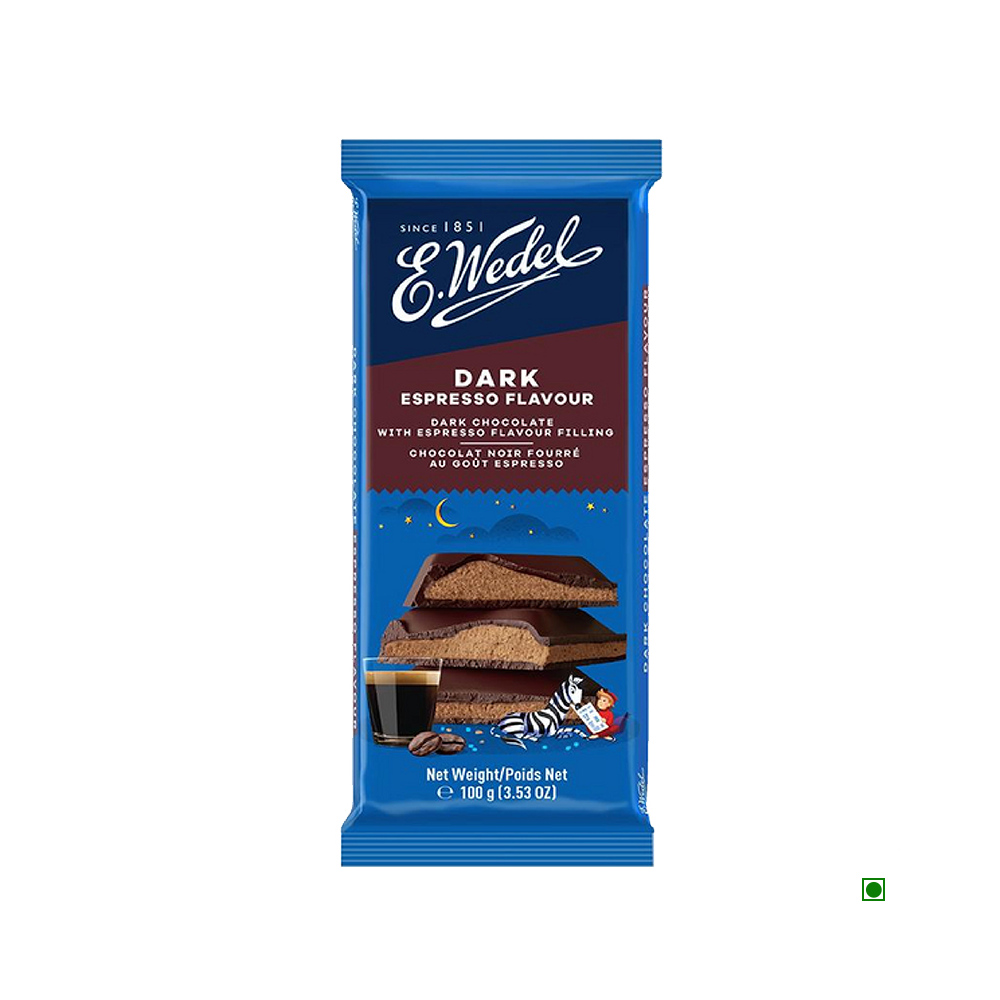 5x Wedel Dark Chocolate With Espresso Filling Bar 100g each - Pack of 5