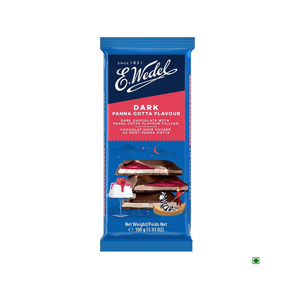 5x Wedel Dark Chocolate With Panna Cotta Filling Bar 100g each - Pack of 5
