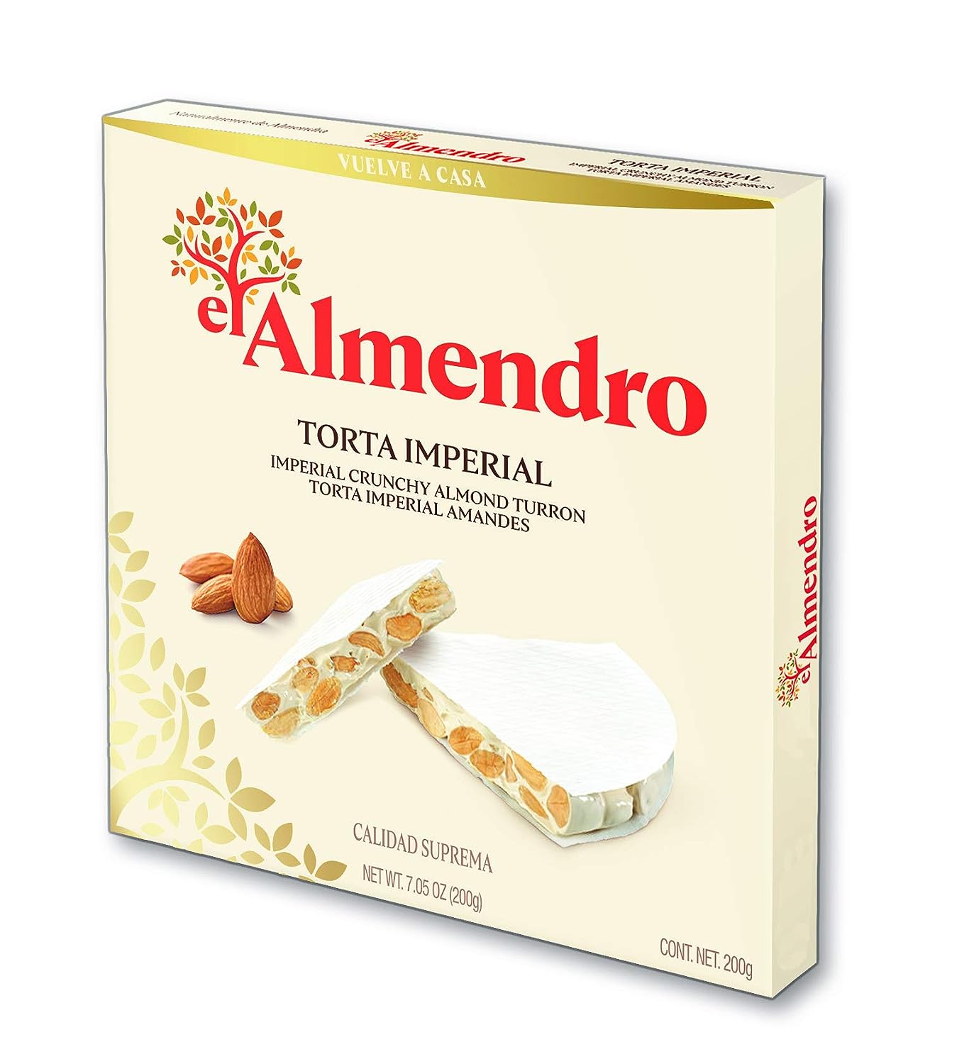 El Almendro Crunchy Almond Turron Round, 200G