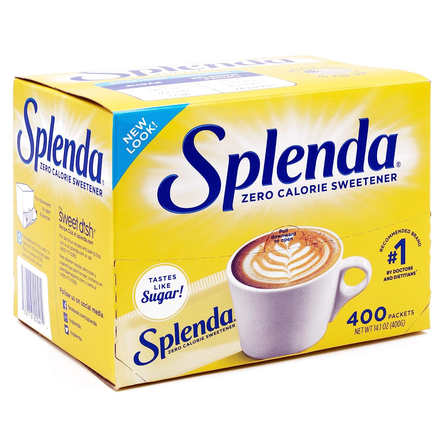 Splenda No Calorie Sweetener, 400 Count Packets (100's X 4 packets ).