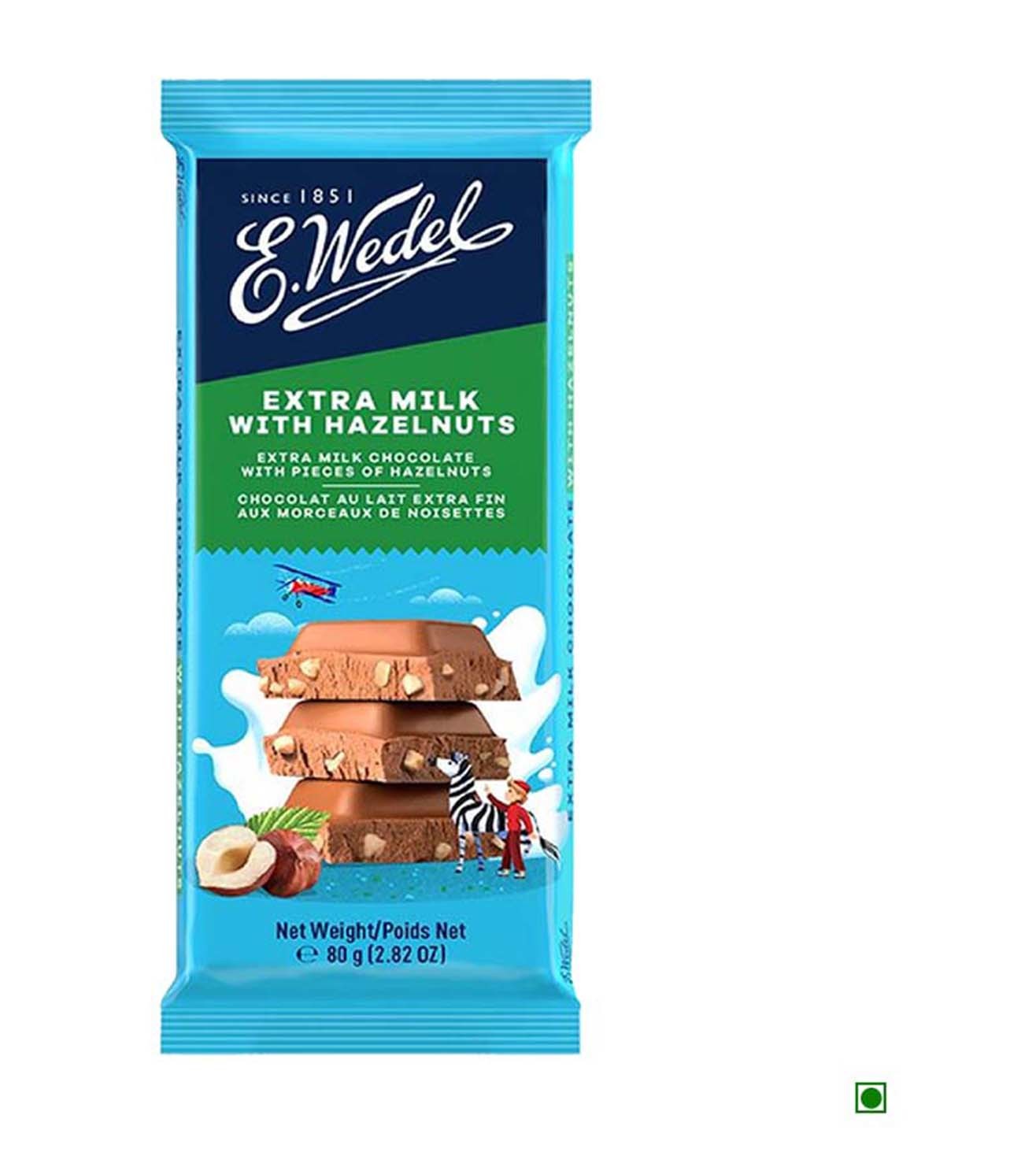 WEDEL Extra Milk Chocolate With Hazelnuts Bar - 80 g