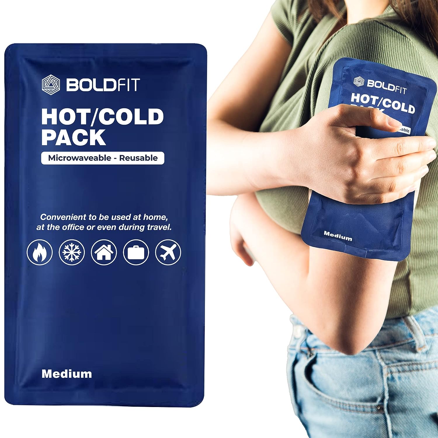10x Boldfit Reusable Hot and Cold Ice Pack - Pack of 10