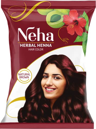 10x Neha Herbals Henna Hair Colour, 150g (Pack of 10) - Brown