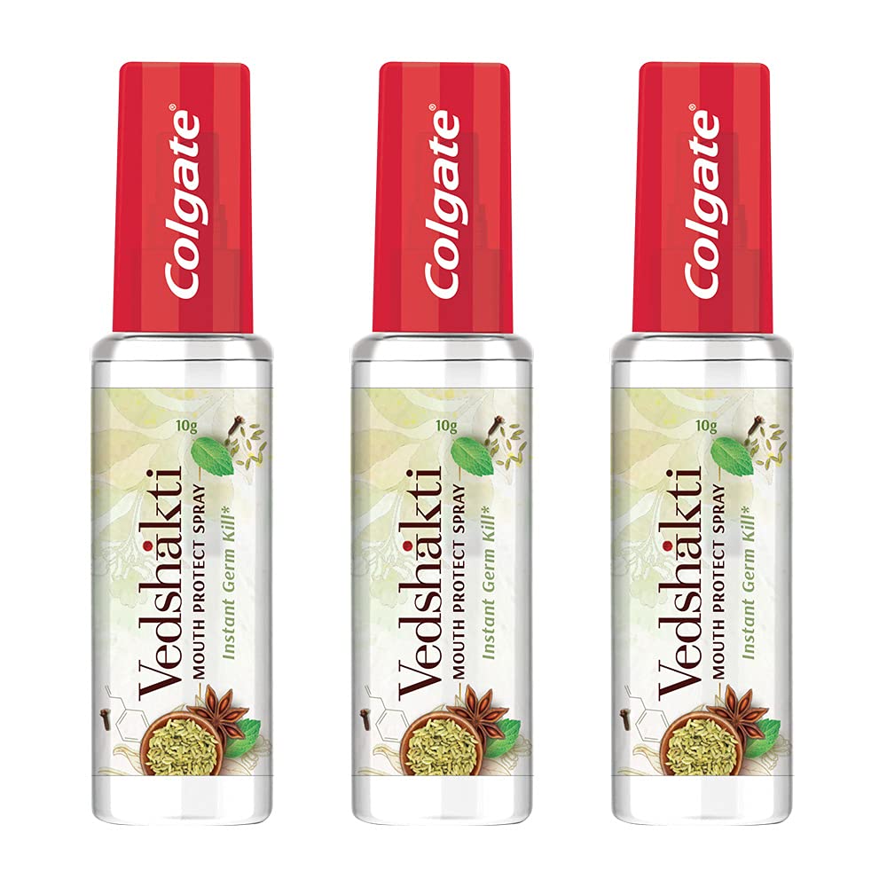 3x Colgate Vedshakti Mouth Protect Spray - Pack of 3 - (10gm each)