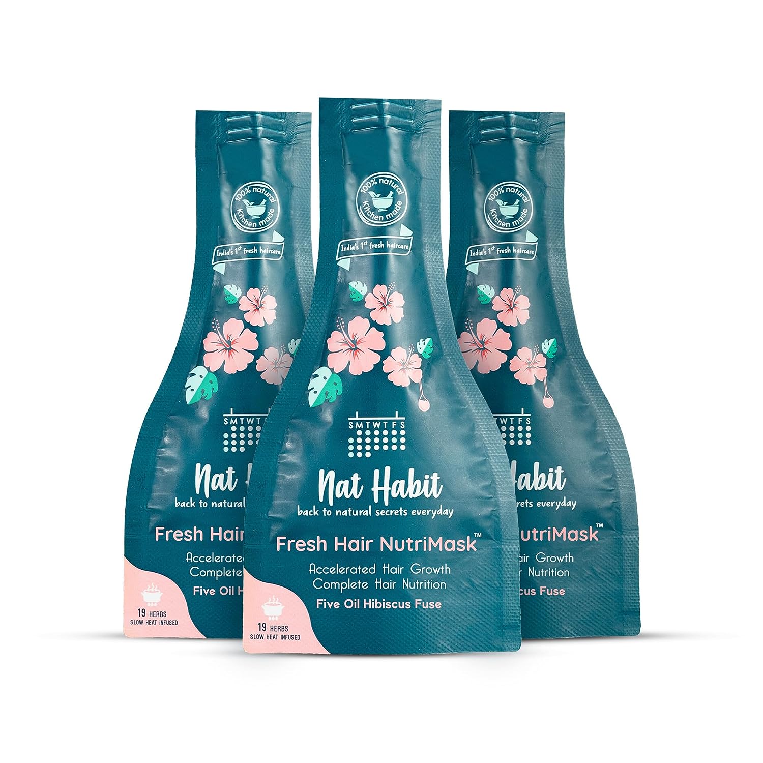 3x Nat Habit Five Oil Hibiscus NutriMask - Hair Mask For Hair Growth (Pack of 3 x 40gm)