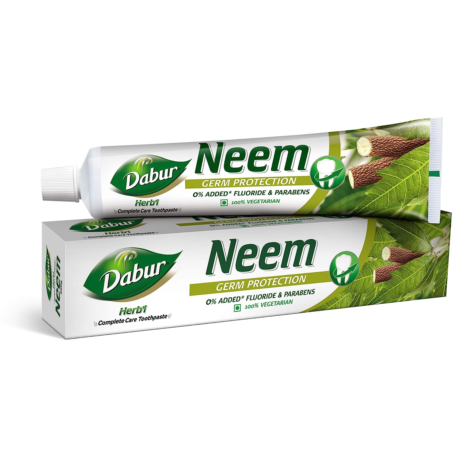 5x Dabur Herb'l Neem Germ Protection Toothpaste - Pack of 5 (200g each)