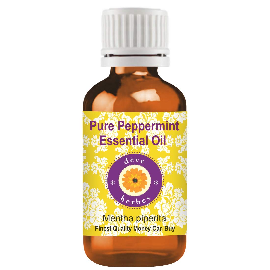 5x Deve Herbes Pure Peppermint Essential Oil (Mentha piperita) Steam Distilled - Pack of 5 - 30ml each