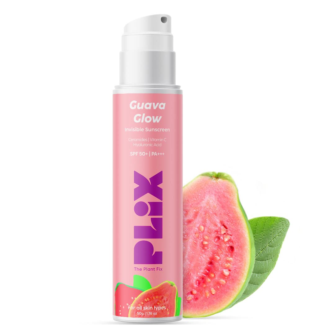 5x PLIX SPF 50+ Guava Glow Invisible Sunscreen With PA +++ 50 g - Pack of 5
