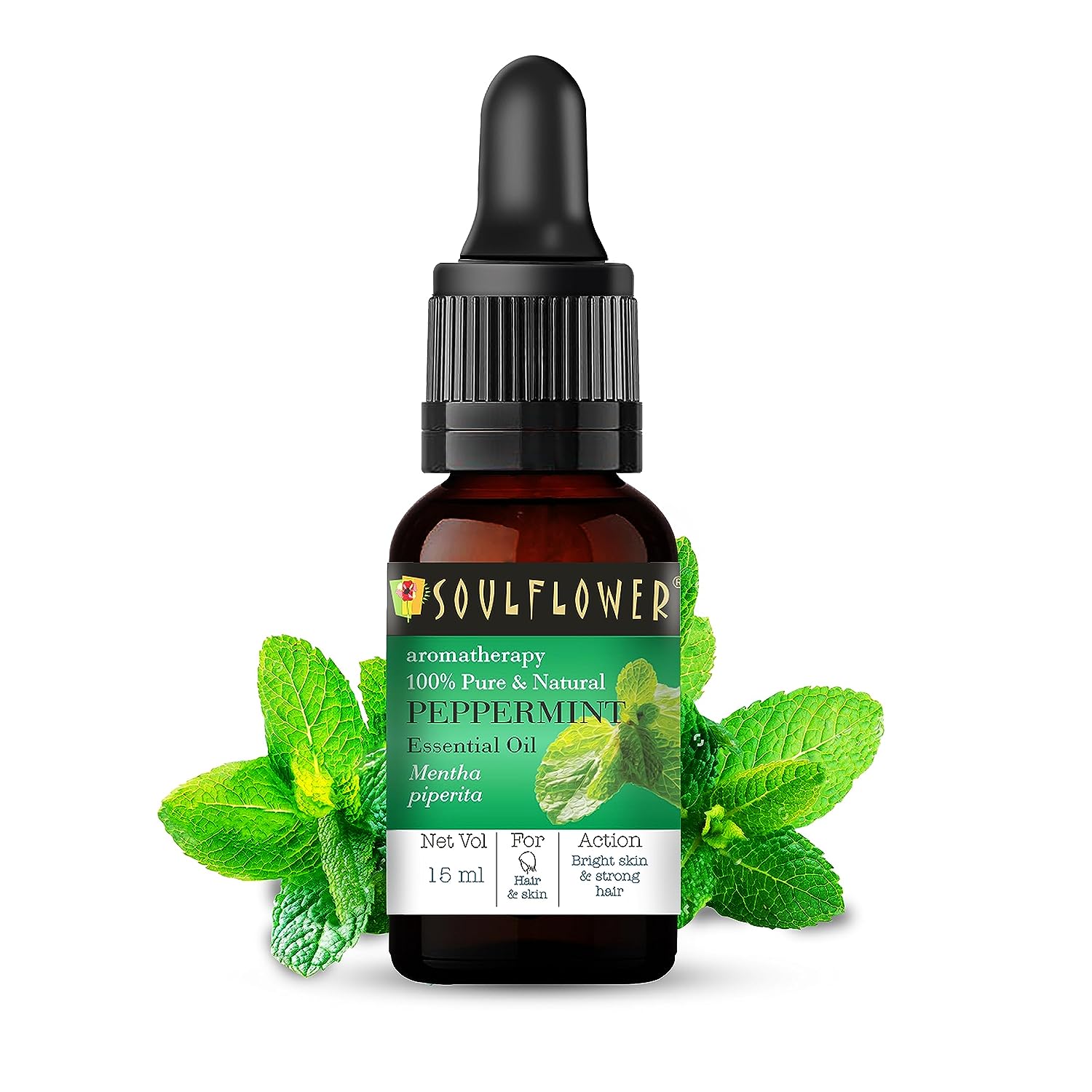 5x Soulflower Peppermint Essential Oil - Pack of 5 - 15ml each