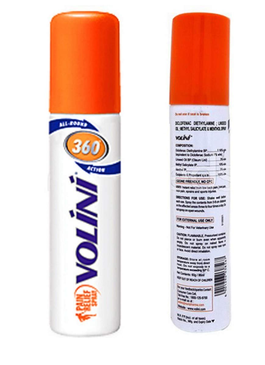 5x Volini Spray - 60g - Pack of 5