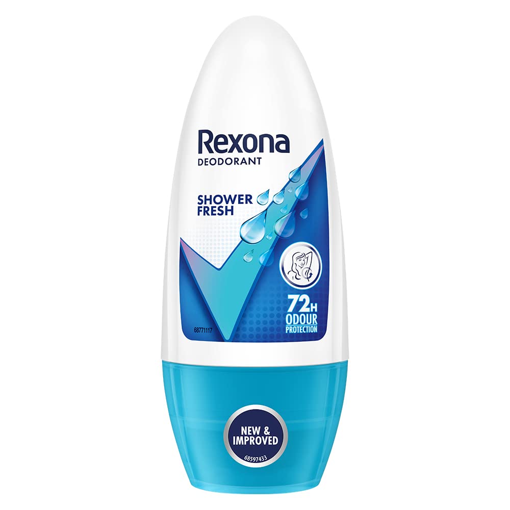 8x Rexona Shower Fresh Underarm Roll On Deodorant For Women - Pack of 8 - 50 ml each