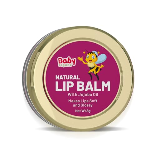 Babyorgano Natural Lip Balm Beetroot Flavor Dry, Chapped Lips Nourish & Protects Infused with Yashti Ghrit for Kids - 8gm