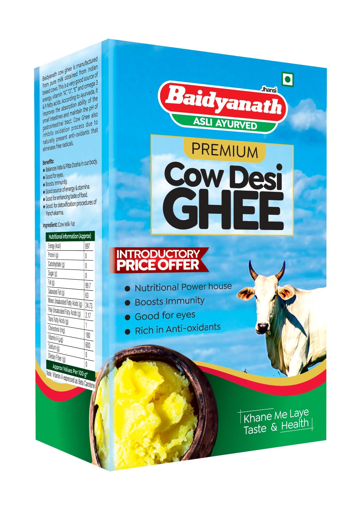 Baidyanath Cow Desi Ghee for Better Digestion and Immunity | | Naturally improves digestion and boosts immunity | 1L
