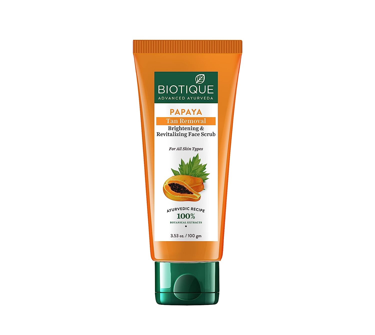 Biotique Papaya Tan Removal Brightening & Revitalizing Face Scrub For All Skin Types, 75 gm