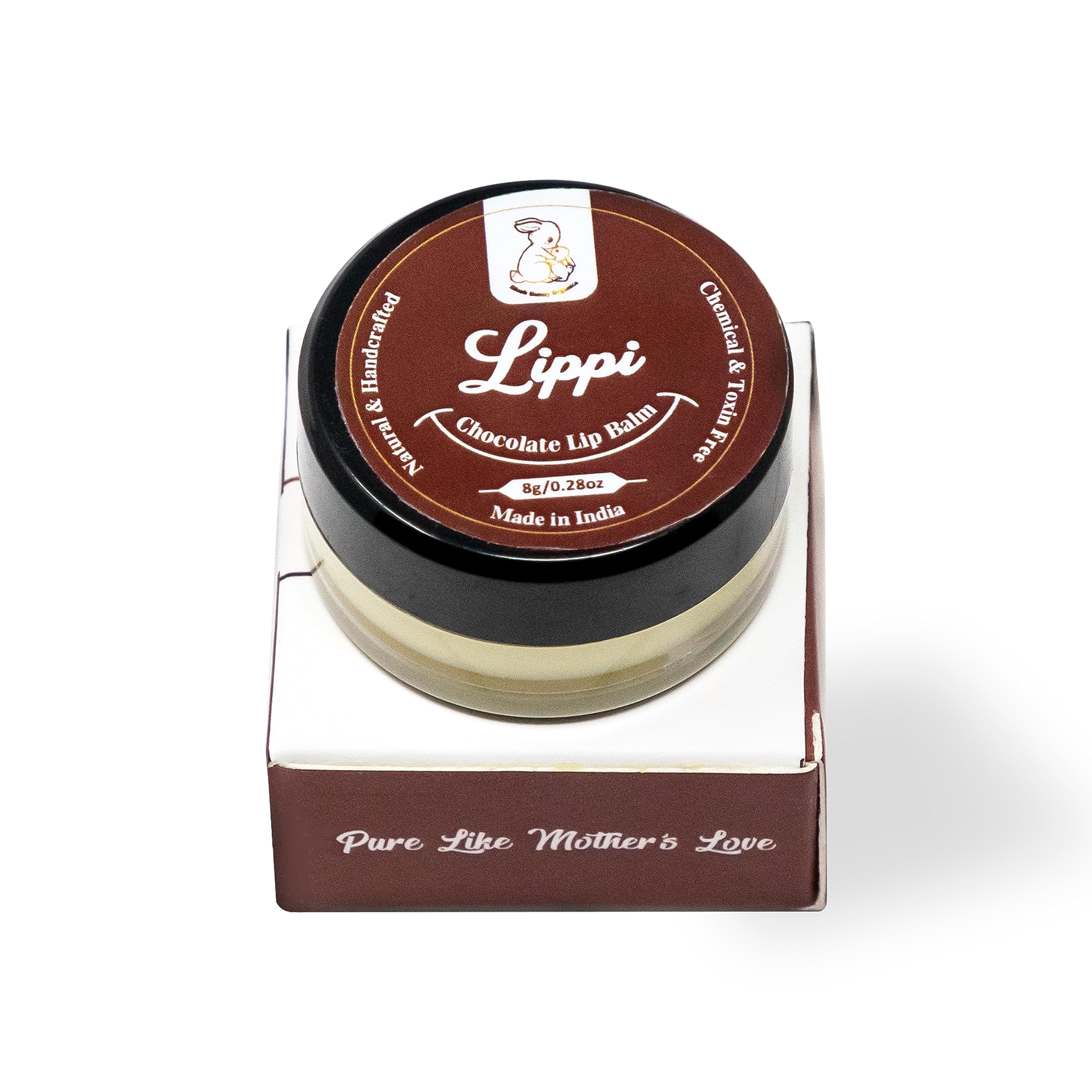 Blush Bunny Organics Nourishing Nude Natural Lip Balm, Shea Butter, Cocoa Butter, Vitamin E & Coconut Oil That Moisturizes, Nourishes, Softens Lips, 8g (Chocolate)