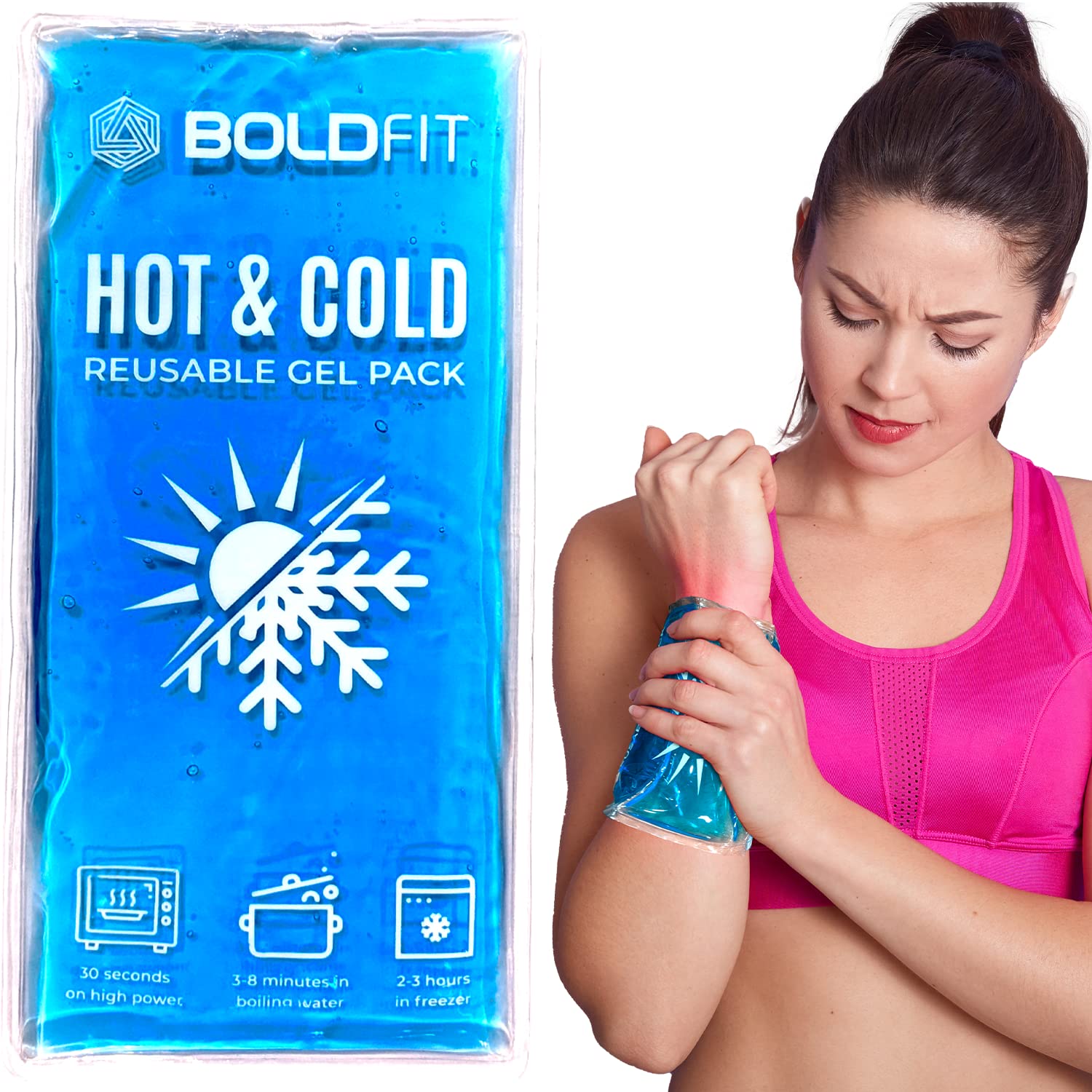 Boldfit Reusable Hot and Cold Ice Pack for Pain Relief - 250 x 120 mm