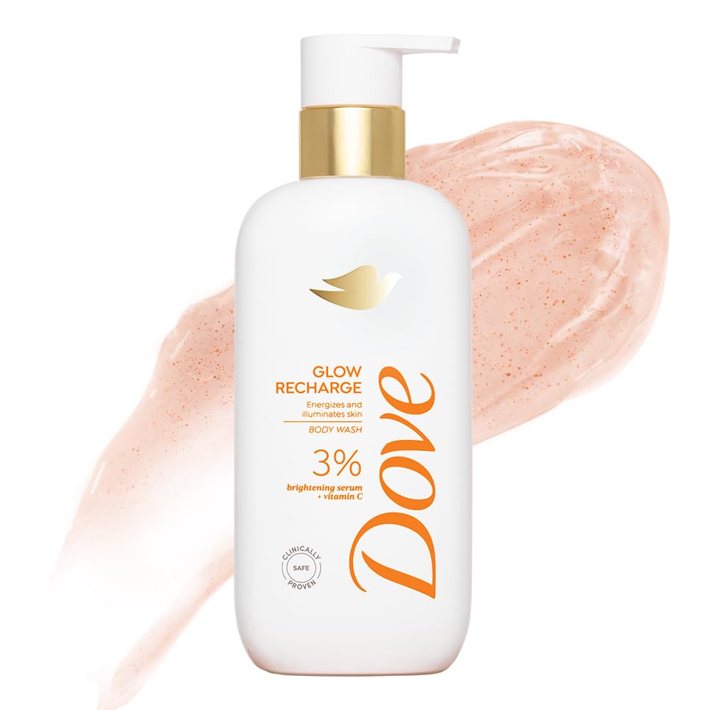 Dove Glow Recharge Serum Body Wash | 3% Brightening Serum + Vit C | Energizes & Illuminates skin | Paraben & SLS free | 300 ml