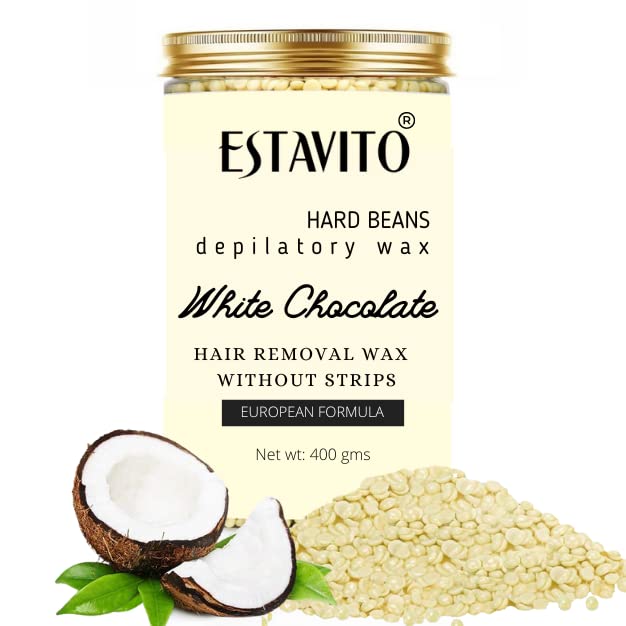 Estavito White chocolate Hard Beans Depilatory Stripless Wax - 400gm
