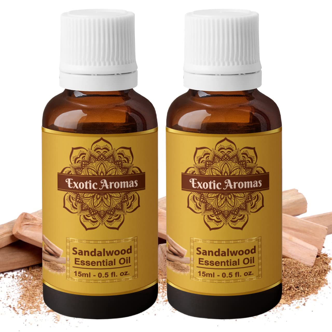 Exotic Aromas Sandalwood Oil for Aroma Therapy, Stress Relief (15Ml + 15Ml) Pack of 2