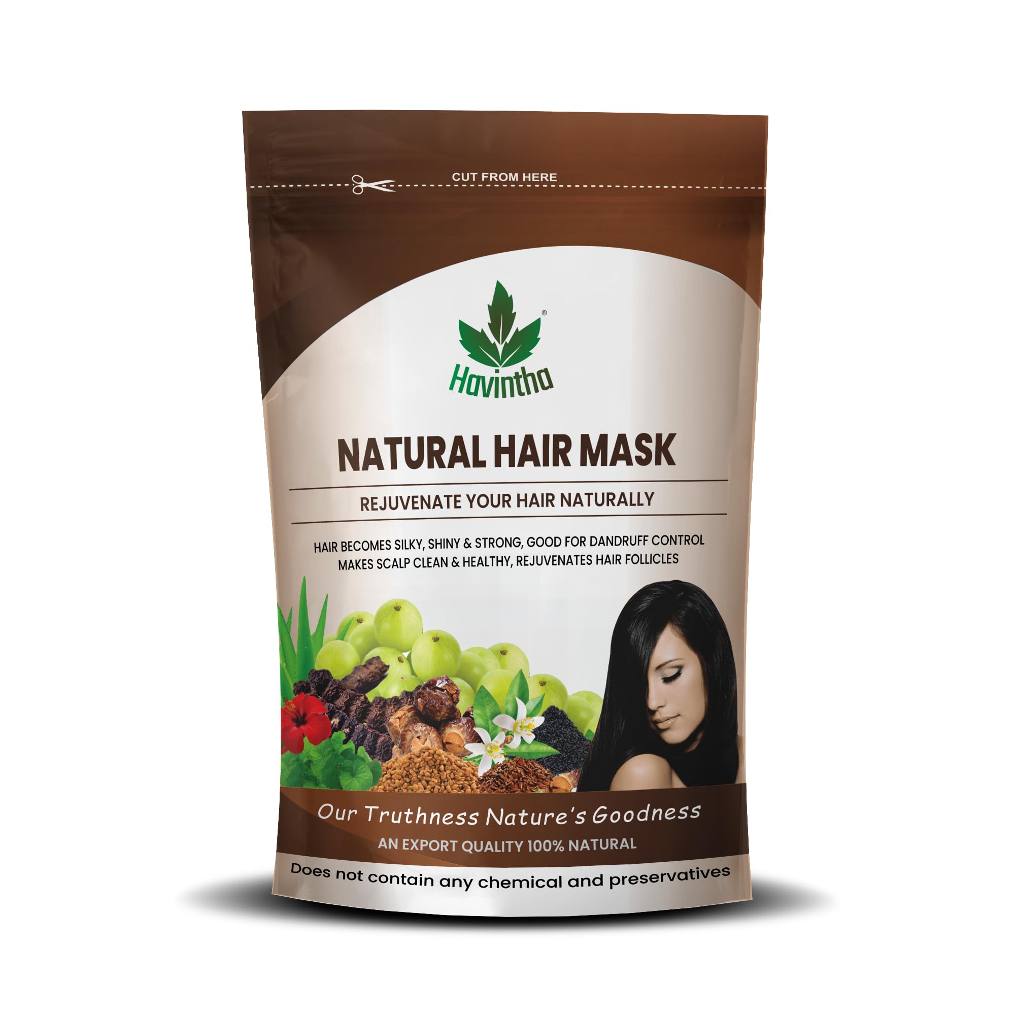 Havintha Hair Mask For Hair Fall Growth Split Ends Luster Shining Nourishment | Hair Mask for Dry and Frizzy Hair | Herbal Hair Mask & Natural Cleanser| Controls Dandruff Hair Mask - 227 Grams - Fresh