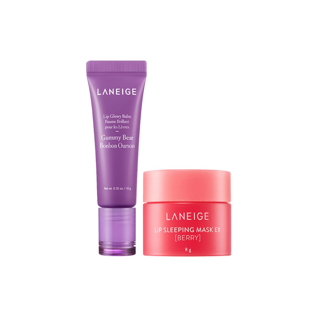 LANEIGE LIP SLEEPING MASK EX [BERRY] 8g & LANEIGE Lip Glowy Balm_Grapefruit