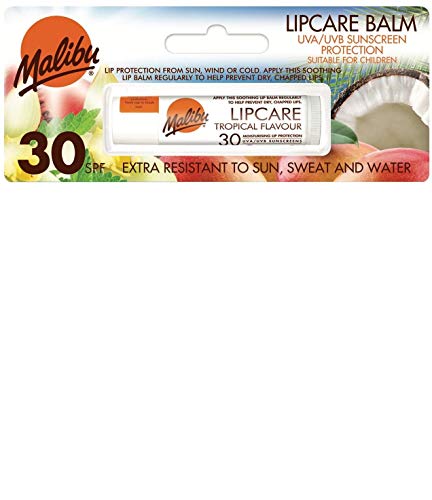 Malibu Vegan Tropical Flavour Lip Balm with SPF 30,5g for Women and Men