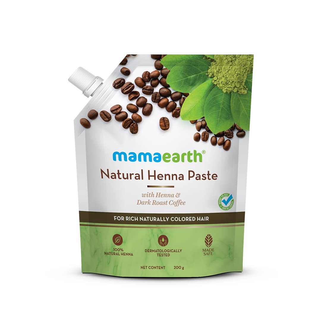 Mamaearth Natural Henna Paste, Ready To Apply, With Henna & Dark Roasted Coffee For Rich Naturally Colored Hair, 200g